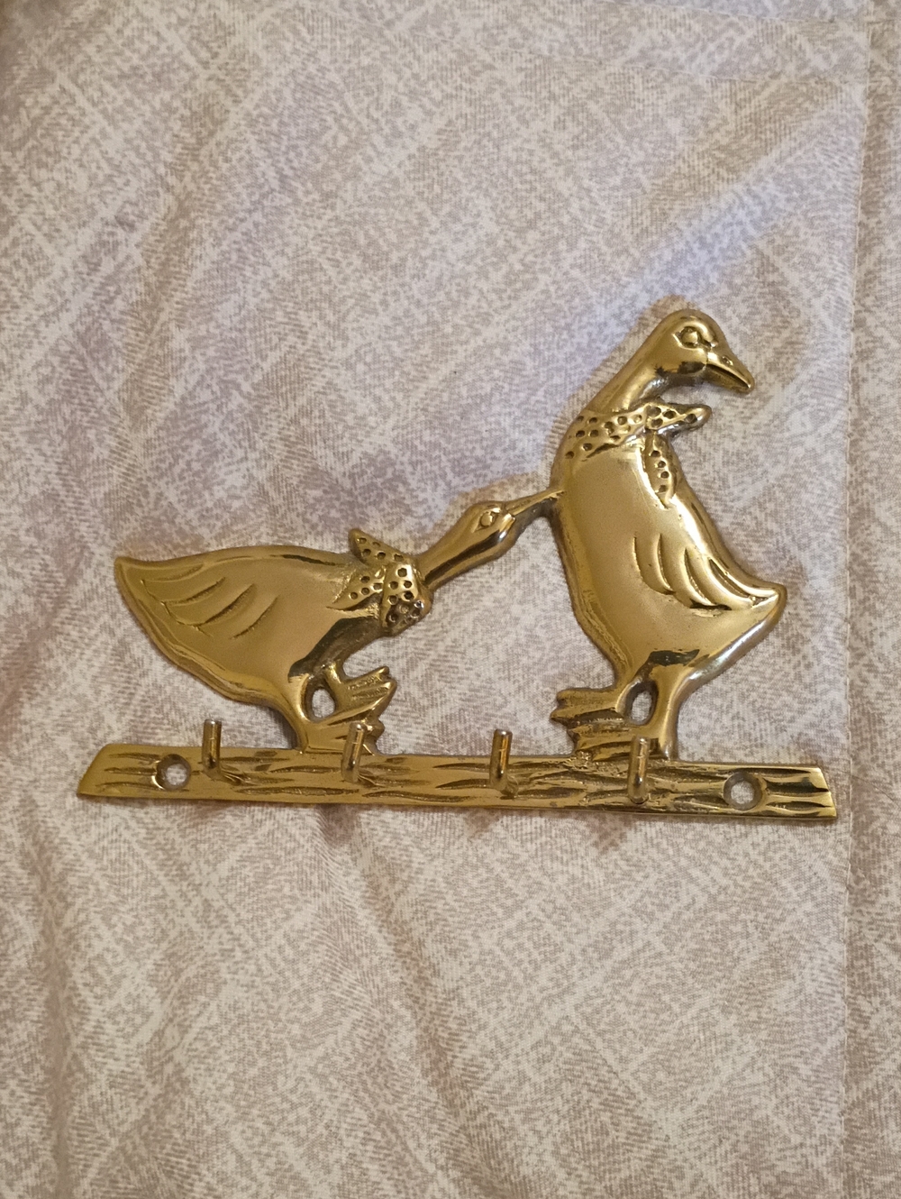 Brass Duck Wall Hook Rack for Bird Lovers